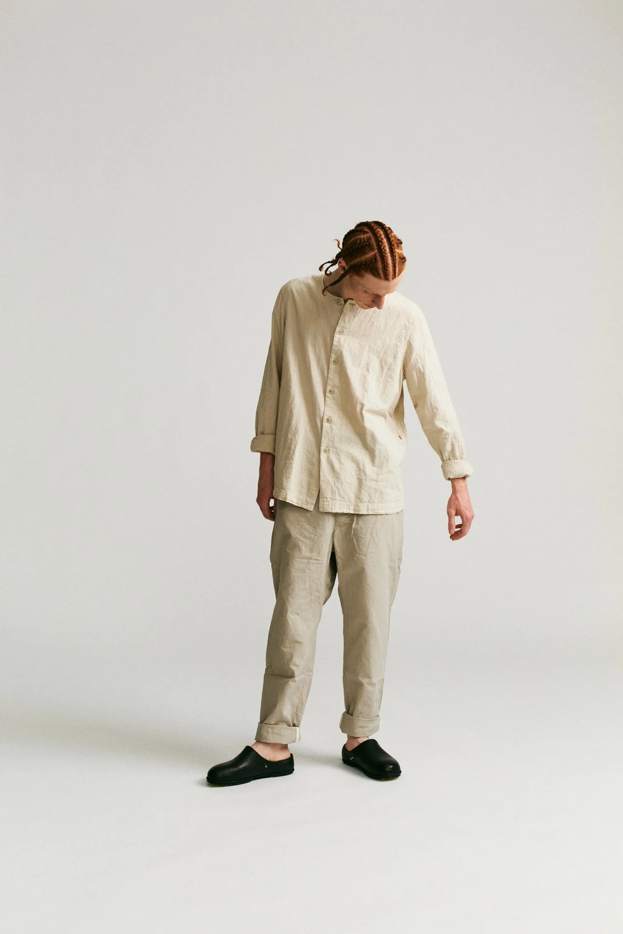 Overdyded Double Verger Shirt - Concrete