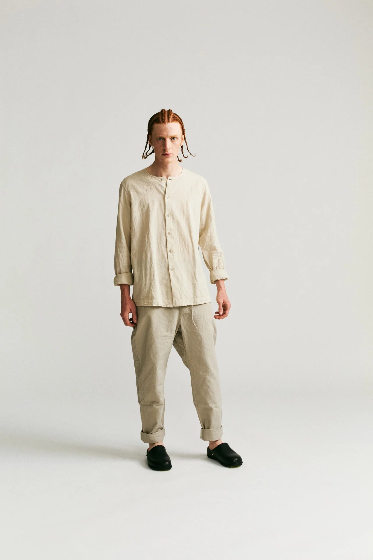 Overdyded Double Verger Shirt - Concrete