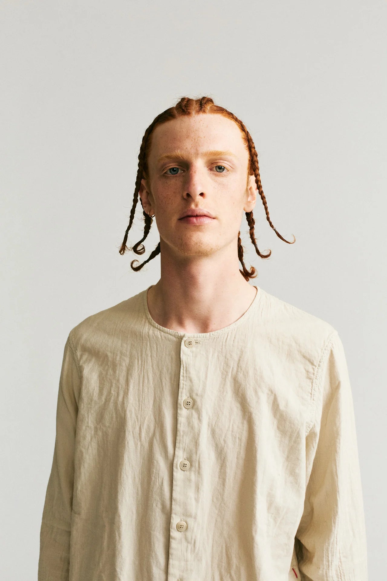 Overdyded Double Verger Shirt - Concrete
